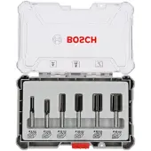 Bosch Accesorios 2607017465 6 Mm Milling Cutters Bit 6 Pieces Argenté One Size / EU Plug 220V