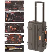 Bahco Composition Of Aviation Tools 159 Metallic Units With Wheels Argenté