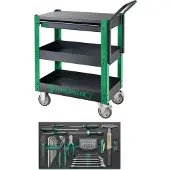 Stahlwille Tool Set + Service Trolley Tool Set 37 Pieces Vert