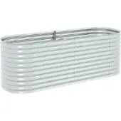 vidaXL Lit surélevé de jardin 240x80x81 cm Acier galvanisé Argenté