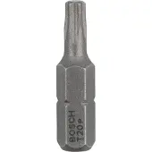 Bosch Lot de 3 embouts de vissage Extra-dur Torx T20 à queue 6 pans mâle 1/4 pouces Longueur 25mm 2607001611
