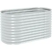vidaXL Parterre de jardin surélevé 160x80x81 cm Acier galvanisé argenté