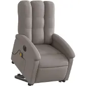 vidaXL Fauteuil de massage électrique avec releveur Taupe Tissu