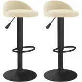 vidaXL Tabouret de bar 2 pcs. Velours crème