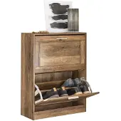 SoBuy Meuble à chaussures - Bois - 2 abattants - 60x79x23cm