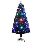 vidaXL Arbre de Noël pré-éclairé avec support et LED 120 cm fibre optique