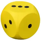 Pre-Sport Cube en mousse jaune - Jouet éducatif 14 cm