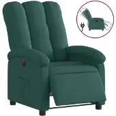 vidaXL Fauteuil relax électrique vert foncé Tissu