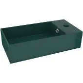 vidaXL Lavabo de salle de bains avec trop-plein Céramique vert foncé