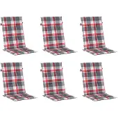 vidaXL Coussins de chaise de jardin pour chaises à haut dossier 6 pcs. 120x50x3 cm Tissu
