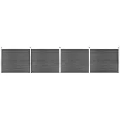 vidaXL Kit d'éléments de clôture WPC 699x146 cm Noir