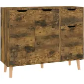 vidaXL Sideboard chêne fumé 90x30x72 cm bois composite