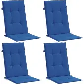 vidaXL Coussin pour chaise de jardin à haut dossier 4 pcs. Bleu royal 120x50x3cm