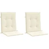 vidaXL Coussin pour chaise de jardin à dossier bas 2 pcs. Crème 100x50x3 cm