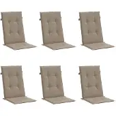vidaXL Coussin pour chaise de jardin à haut dossier 6pcs. Taupe 120x50x3cm Tissu