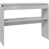 vidaXL Table console gris béton 102x30x80 cm bois d'ingénierie