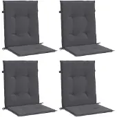 vidaXL Coussins de chaise de jardin à dossier bas lot de 4 anthracite