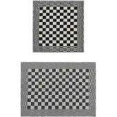 vidaXL Ensemble de serviettes 50 pcs noir et blanc coton
