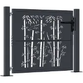 vidaXL Portail de jardin Anthracite 105 x 105 cm Acier Design Bambou
