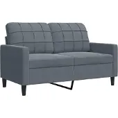 vidaXL Canapé à 2 places Gris foncé 120 cm Velours