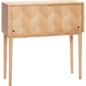 Hubsch Table Console À Chevrons Portes Coulissantes Naturel | 880713F