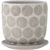 Bloomingville Felan Deco Pot De Fleurs Avec Soucoupe Blanc Terre Cuite | 82057690