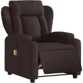 vidaXL Fauteuil de massage électrique Tissu marron foncé
