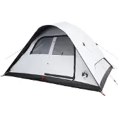 vidaXL Tente familiale dôme 6 personnes Blanc Obscurci Etanche