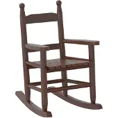 vidaXL Chaise à bascule enfants marron bois de peuplier massif