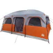 vidaXL Tente familiale pour 10 personnes Gris Étanche