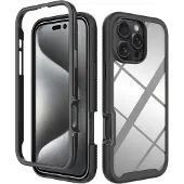 IMoshion Coque 360° Full Protective pour Apple iPhone 16 Pro Max - Noir
