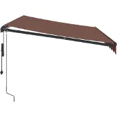 vidaXL Store automatique avec LED, marron, 350 x 250 cm