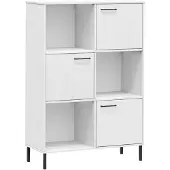 vidaXL Bibliothèque avec pieds en métal Blanc 90x35x128,5 cm Bois OSLO