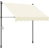 vidaXL Marquise rétractable Crème 200x115 cm Tissu et acier