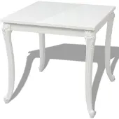 vidaXL Table de salle à manger 80x80x76 cm blanc brillant