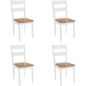 vidaXL Chaises de salle à manger 4 pcs. Blanc hévéa massif