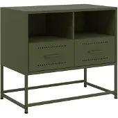 vidaXL Armoire TV vert olive 68x39x60,5 cm Acier