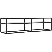 vidaXL Armoire TV blanc aspect marbre 160x40x40,5 cm verre trempé