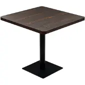 vidaXL Table de bistro MDF et acier Carré 80 x 80 x 75 cm Frêne foncé