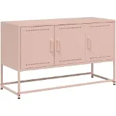 vidaXL Armoire TV rose 100,5x39x60,5 cm Acier