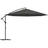 vidaXL Parapluie avec mât en aluminium 350 cm Anthracite