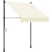 vidaXL Marquise rétractable Crème 150x150 cm Tissu et acier