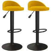vidaXL Tabouret de bar 2 pcs. velours jaune