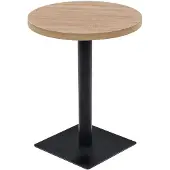 vidaXL Table de bistrot MDF et acier ronde 60 x 75 cm aspect chêne