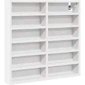 vidaXL Armoire à vitrine blanc 60x8,5x58 cm bois d'ingénierie