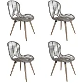 vidaXL Chaises de salle à manger 4 pcs. Marron Rotin naturel