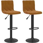 vidaXL Tabouret de bar 2 pcs. velours brun