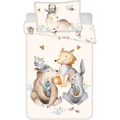 Jerry Fabrics Animals Woodland Parure de lit enfant - Housse de couette 100x135 cm & taie d'oreiller 40x60 cm