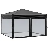 vidaXL Partytent pliable avec parois latérales 3x3 m noir