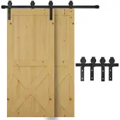 HOMCOM - Système de porte coulissante - Rail - 200 cm - Max. 90KG - Noir